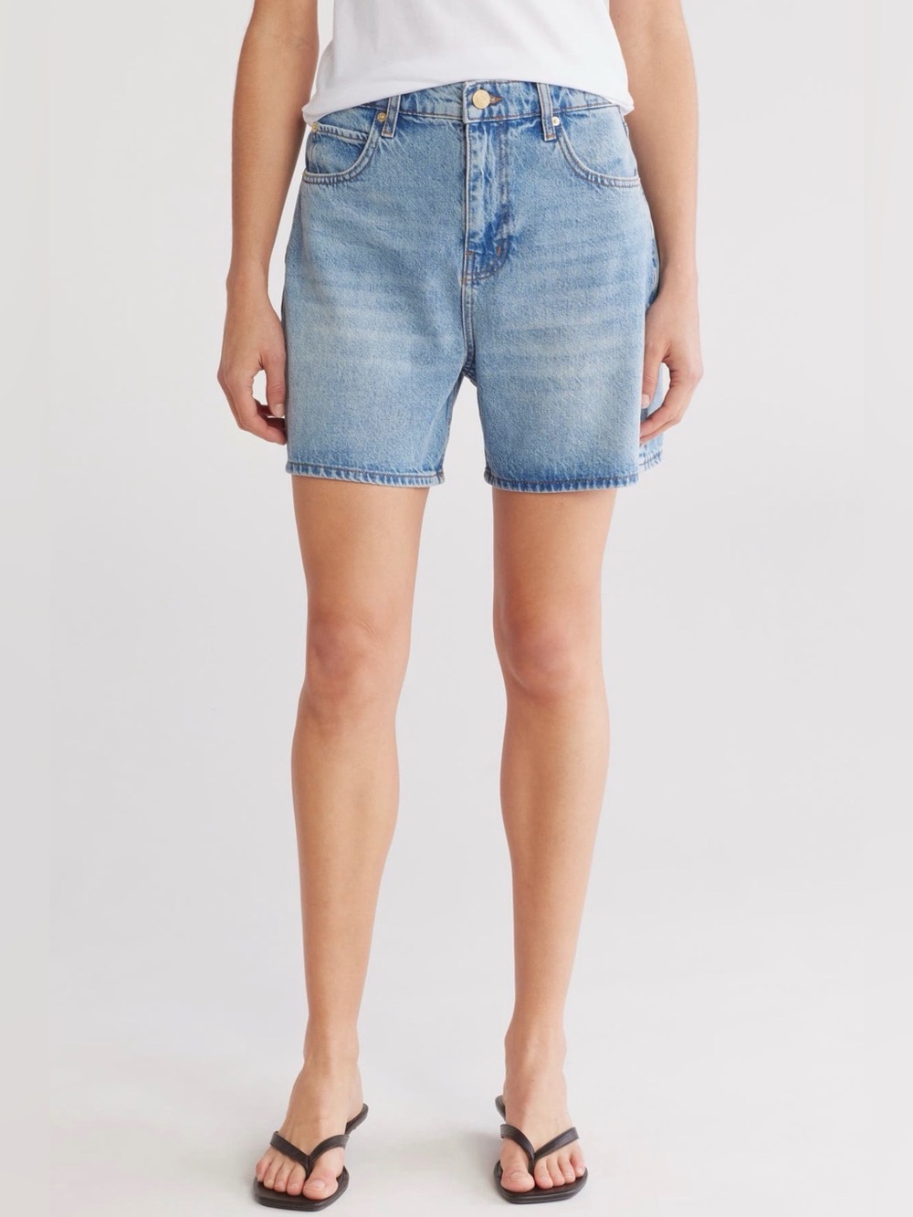 Frame Denim Light Blue High-Rise Jeans Shorts - Picture 2 of 12